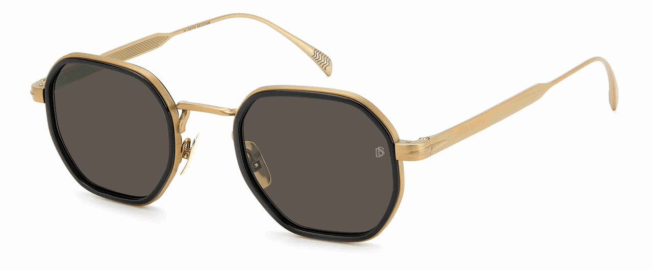 Men David Beckham Sunglasses: DB 1097/S - Matte Gold Black- SpecSMART Eye Clinic (Diagonal View)
