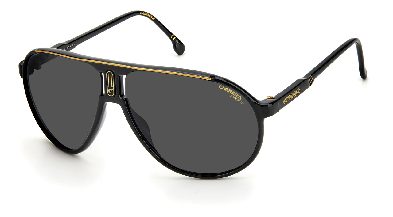 Unisex Carrera Sunglasses: Champion65/N - Black - SpecSMART Eye Clinic (Diagonal View)