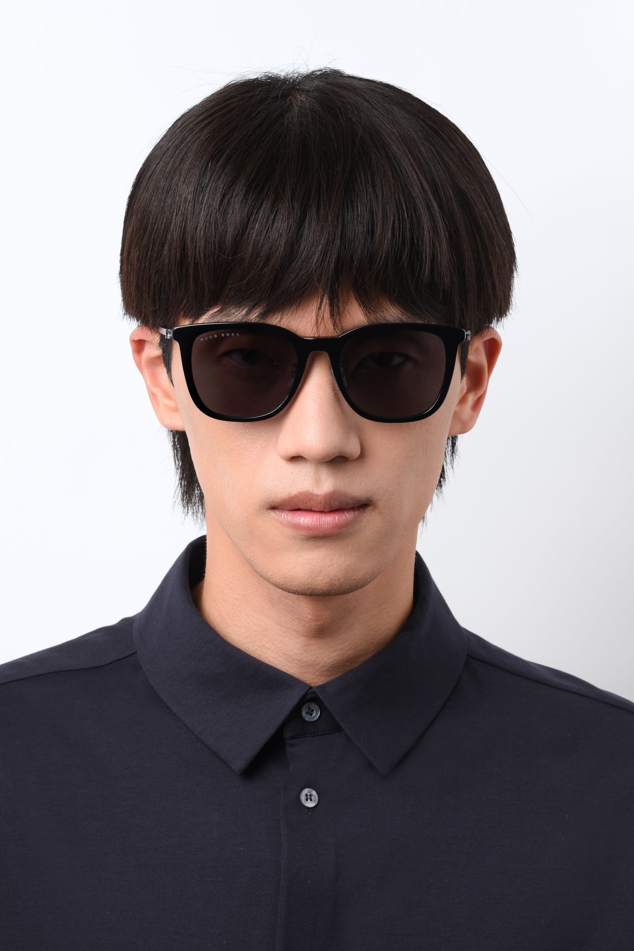 Men Hugo Boss Sunglasses: Boss 1347/F/SK - Black - SpecSMART Eye Clinic (Front Face View)