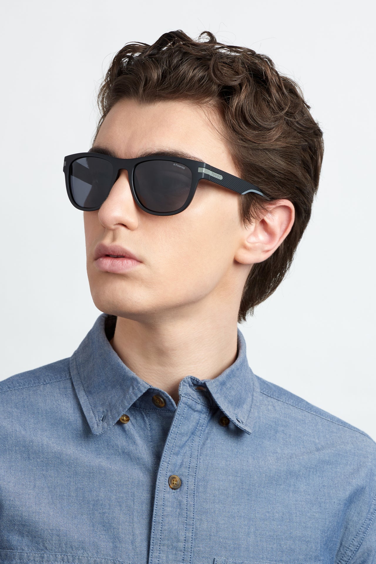 Men Polaroid Sunglasses: PLD 2065/S - Matte Black - SpecSMART Eye Clinic (Diagonal Face View)