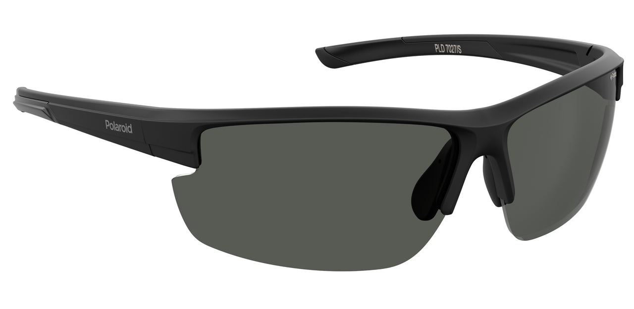 Men Polaroid Sport Sunglasses: PLD 7027/S - Black(2) - SpecSMART Eye Clinic (Diagonal View)