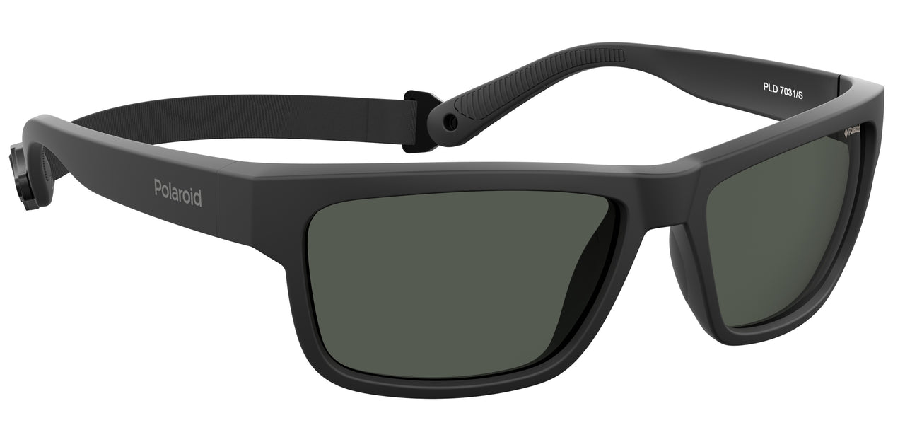 Men Polaroid Sport Sunglasses: PLD 7031/S - Black(2) - SpecSMART Eye Clinic (Diagonal View)