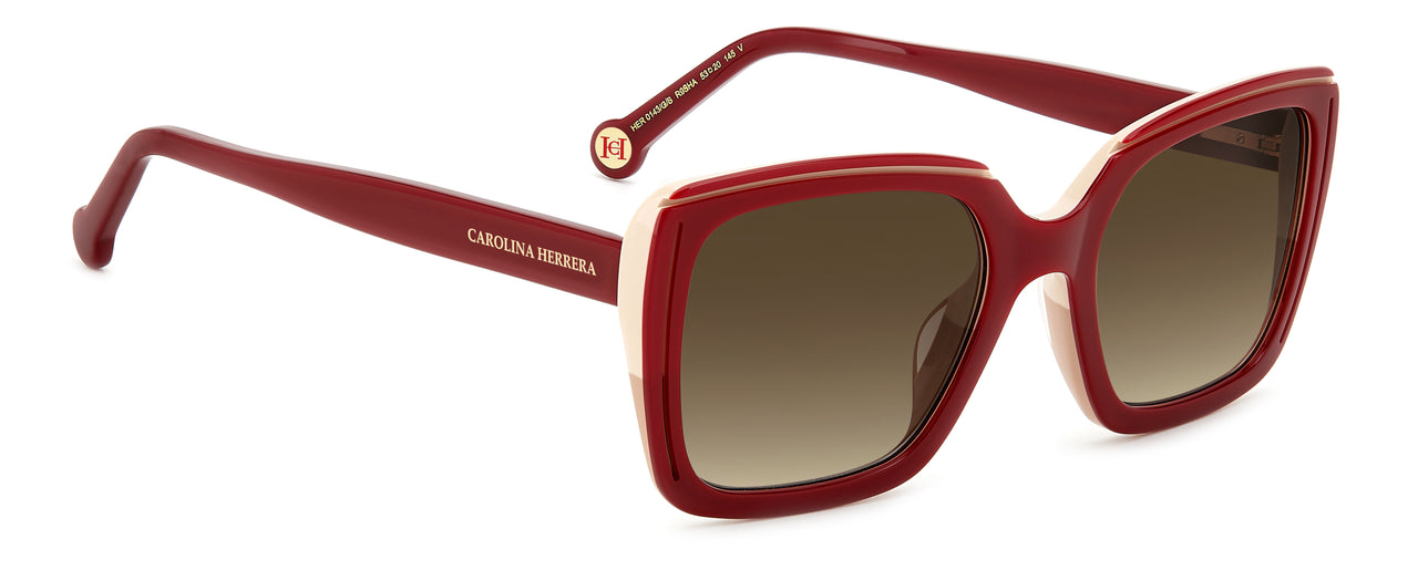 Women Carolina Herrera Sunglasses: HER 0143/G/S - Burgundy Beige - SpecSMART Eye Clinic (Diagonal View)