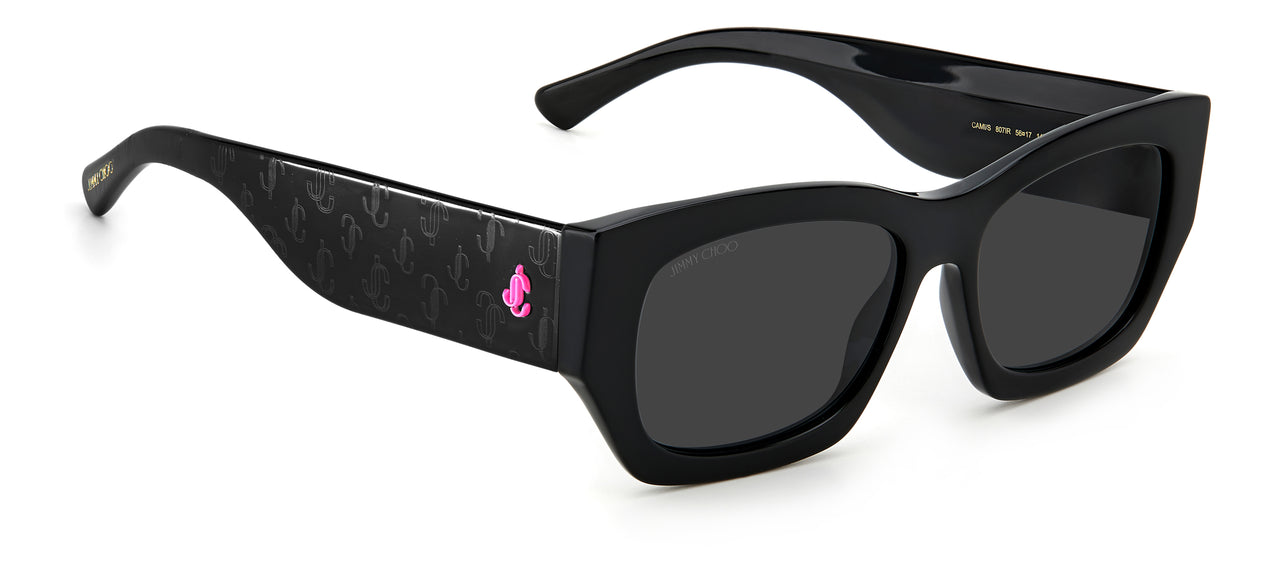 Women Jimmy Choo Sunglasses: CAMI/S - Black(2) - SpecSMART Eye Clinic (Diagonal View)