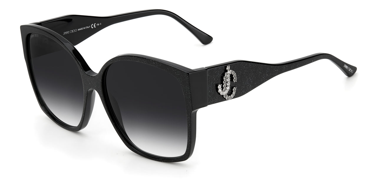 Women Jimmy Choo Sunglasses: NOEMI/S - Glitter Black - SpecSMART Eye Clinic (Diagonal View)