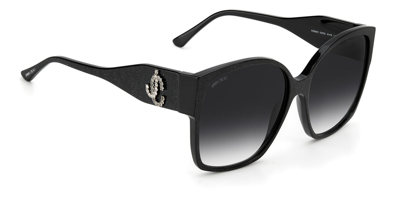 Women Jimmy Choo Sunglasses: NOEMI/S - Glitter Black(2) - SpecSMART Eye Clinic (Diagonal View)