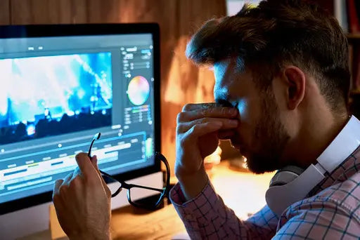 A man struggling from Digital Strain| SpecSMART Eye Clinic Ikoyi
