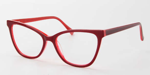 Women Access Eyeglasses: Madden Red - SpecSMART Eye Clinic (Diagonal View)