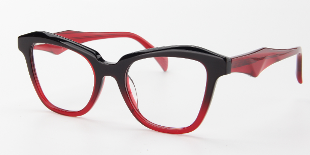 Women Access Eyeglasses: Ember Black/Red - SpecSMART Eye Clinic (Diagonal View)