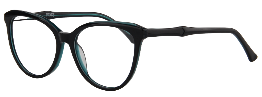 Women Access Eyeglasses : Kate - Black Dark Green - SpecSMART Eye Clinic (Diagonal View)
