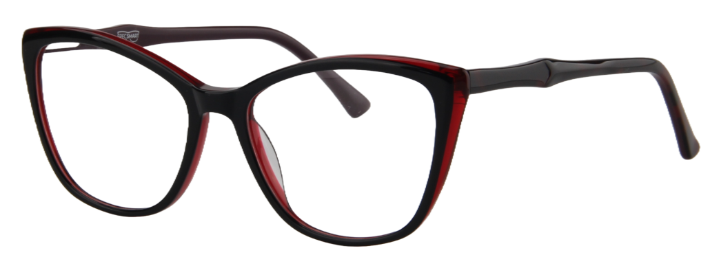 Women Access Eyeglasses : Carole - Black Red - SpecSMART Eye Clinic (Diagonal View)