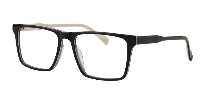 Men Access Eyeglasses: Raya Black/White - SpecSMART Eye Clinic (Diagonal View)