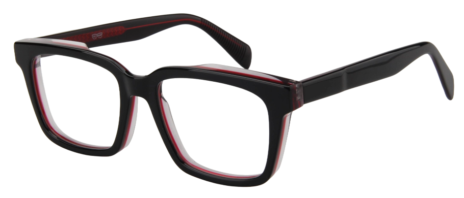 Men Urban Eyeglasses: Duke - Black Red - SpecSMART Eye Clinic (Diagonal View)