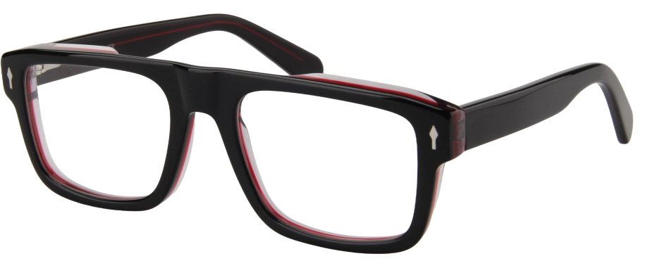 Men Urban Eyeglasses: Elias - Black Red - SpecSMART Eye Clinic (Diagonal View)