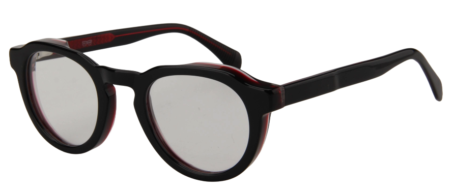 Men Urban Eyeglasses: Fabian - Black Red - SpecSMART Eye Clinic (Diagonal View)