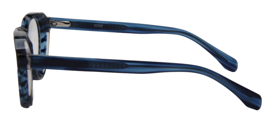Men Urban Eyeglasses: Fabian - Blue Stripe - SpecSMART Eye Clinic (Side View)