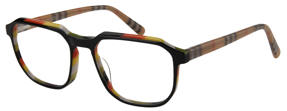 Men Vista Eyeglasses: Finn - Black Beige - SpecSMART Eye Clinic (Diagonal View)