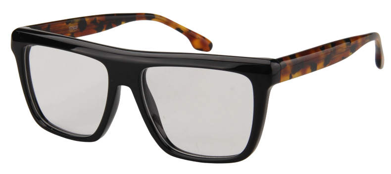 Men Cristal Eyeglasses: Lucas - Black Brown Demi - SpecSMART Eye Clinic (Diagonal View)