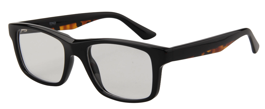 Men Cristal Eyeglasses: Martin - Black Demi - SpecSMART Eye Clinic (Diagonal View)
