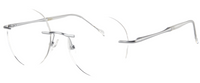 Thumbnail for Men Rimless Eyeglasses : Kumi - Matte Silver - SpecSMART Eye Clinic (Diagonal View)
