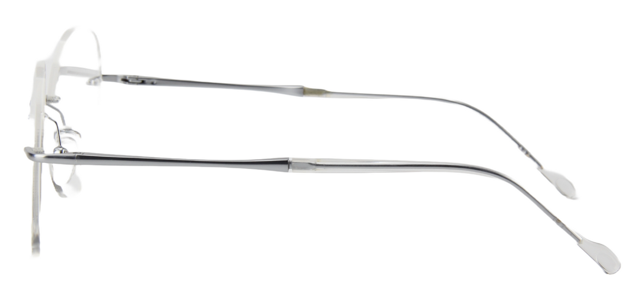 Men Rimless Eyeglasses : Kumi - Matte Silver - SpecSMART Eye Clinic (Side View)