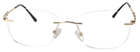 Thumbnail for Women Rimless Eyeglasses : Bethel - Gold Black - SpecSMART Eye Clinic (Front View)
