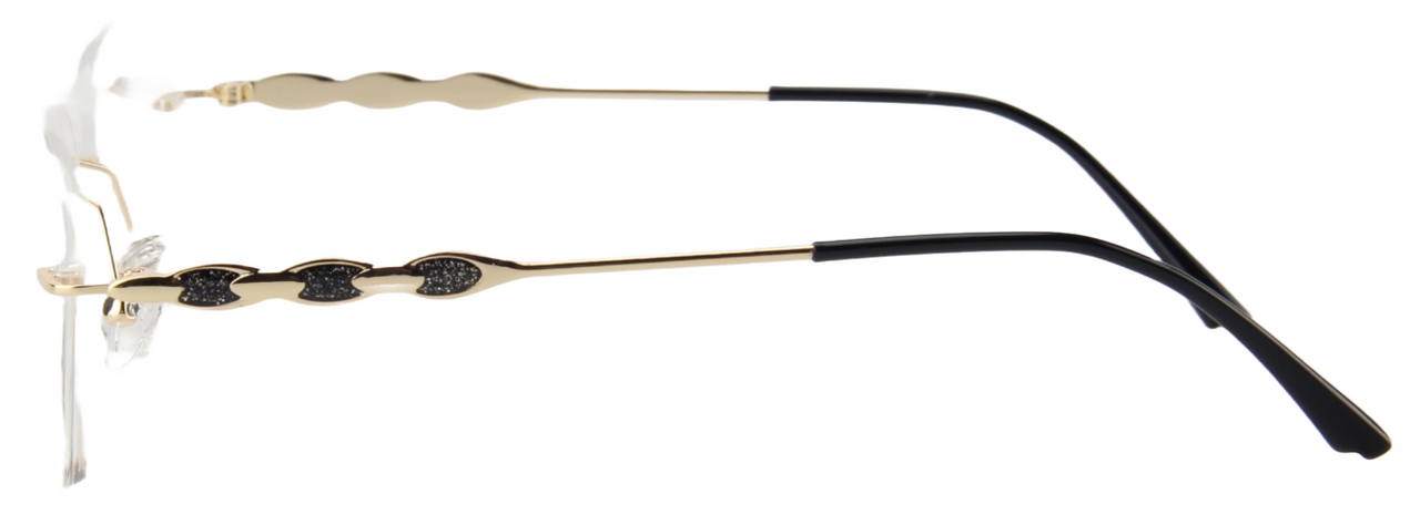 Women Rimless Eyeglasses : Bethel - Gold Black - SpecSMART Eye Clinic (Side View)