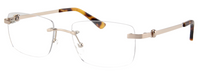 Thumbnail for Women Rimless Eyeglasses : Clara  - Gold Tortoise - SpecSMART Eye Clinic (Diagonal View)