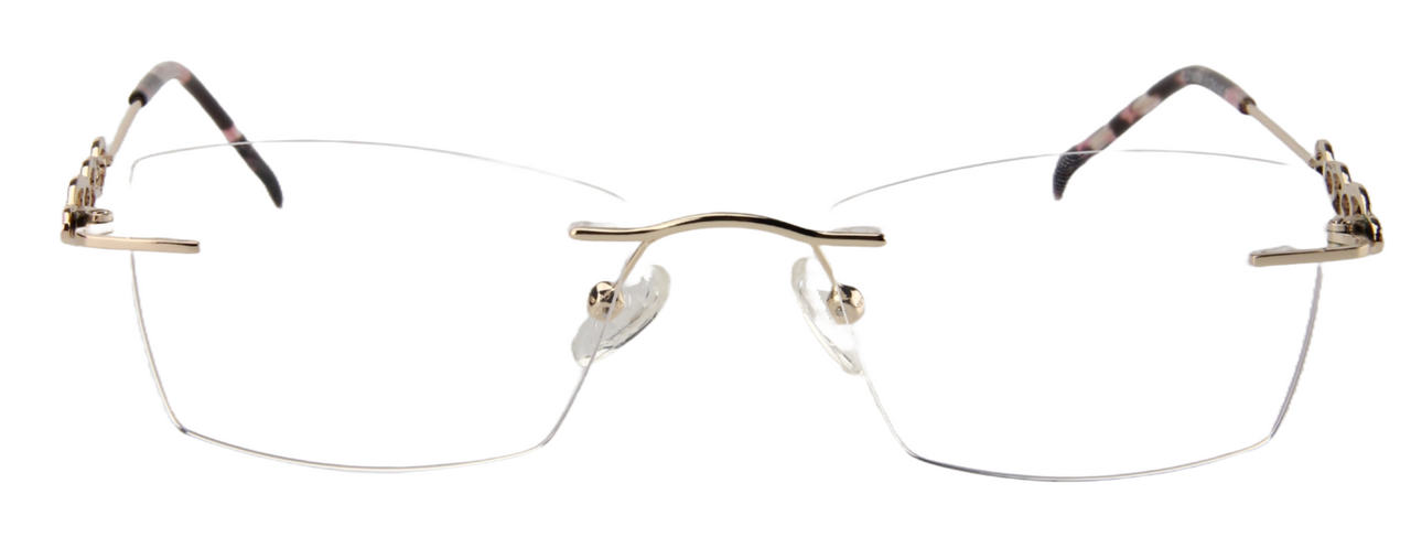 Women Rimless Eyeglasses : Clara  - Pink Gold - SpecSMART Eye Clinic (Front View)