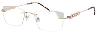 Thumbnail for Women Rimless Eyeglasses : Clara  - Pink Gold - SpecSMART Eye Clinic (Diagonal View)