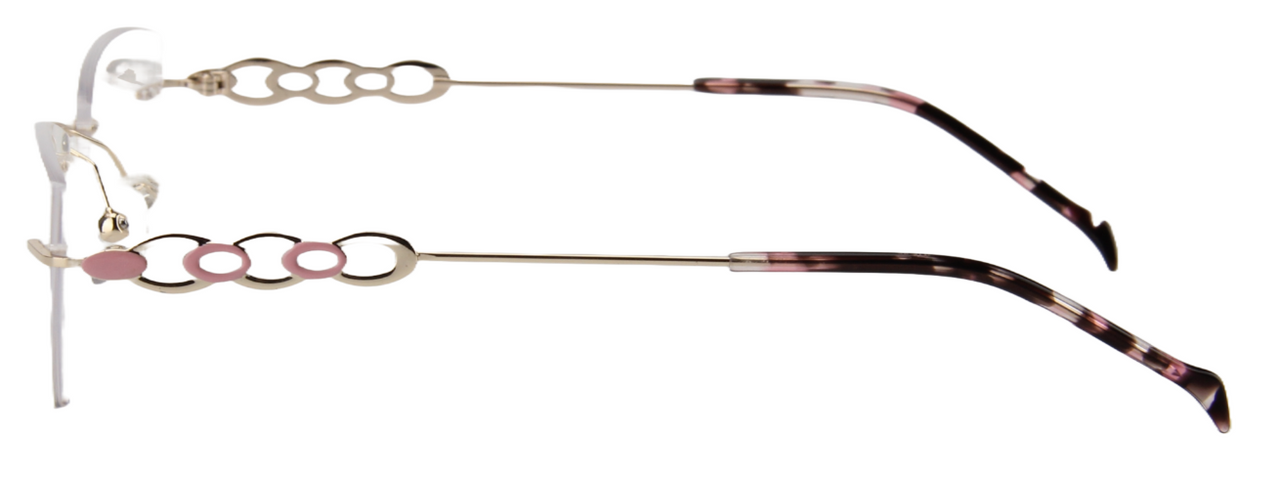 Women Rimless Eyeglasses : Clara  - Pink Gold - SpecSMART Eye Clinic (Side View)