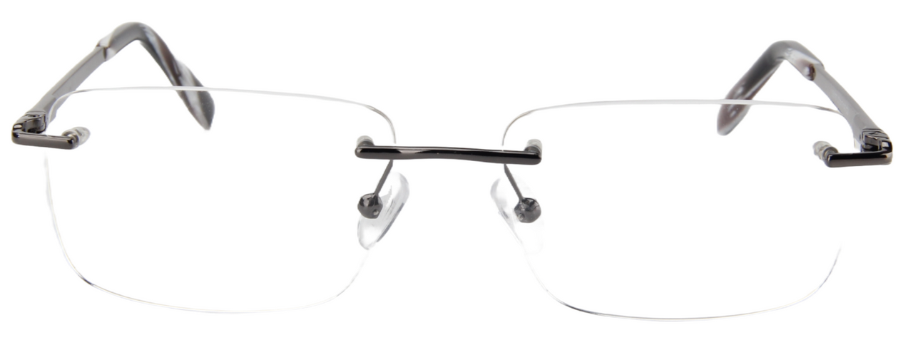 Men Rimless Eyeglasses : Manny - Gun - SpecSMART Eye Clinic (Front View)