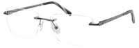 Thumbnail for Men Rimless Eyeglasses : Manny - Gun - SpecSMART Eye Clinic (Diagonal View)