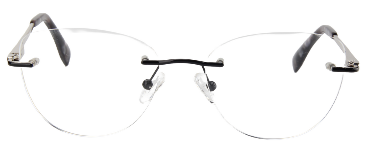 Women Rimless Eyeglasses : Benny - Black Silver - SpecSMART Eye Clinic (Front View)