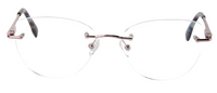 Thumbnail for Women Rimless Eyeglasses : Benny - Pink Blue - SpecSMART Eye Clinic (Front View)