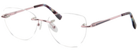 Thumbnail for Women Rimless Eyeglasses : Benny - Pink Blue - SpecSMART Eye Clinic (Diagonal View)