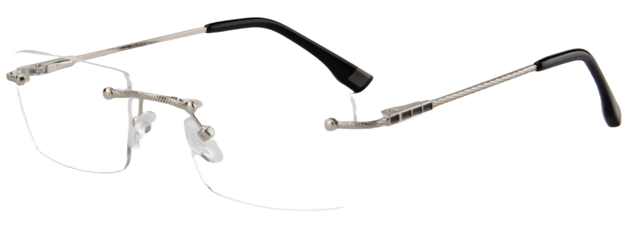 Men Rimless Eyeglasses : Elviz - Silver - SpecSMART Eye Clinic (Diagonal View)