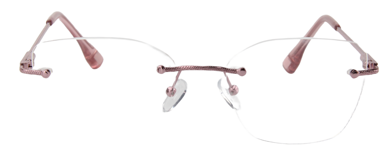 Women Rimless Eyeglasses : Rose - Pink - SpecSMART Eye Clinic (Front View)