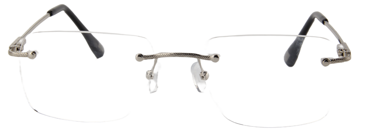 Men Rimless Eyeglasses : Matt - Silver - SpecSMART Eye Clinic (Front View)