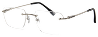 Thumbnail for Men Rimless Eyeglasses : Matt - Silver - SpecSMART Eye Clinic (Diagonal View)