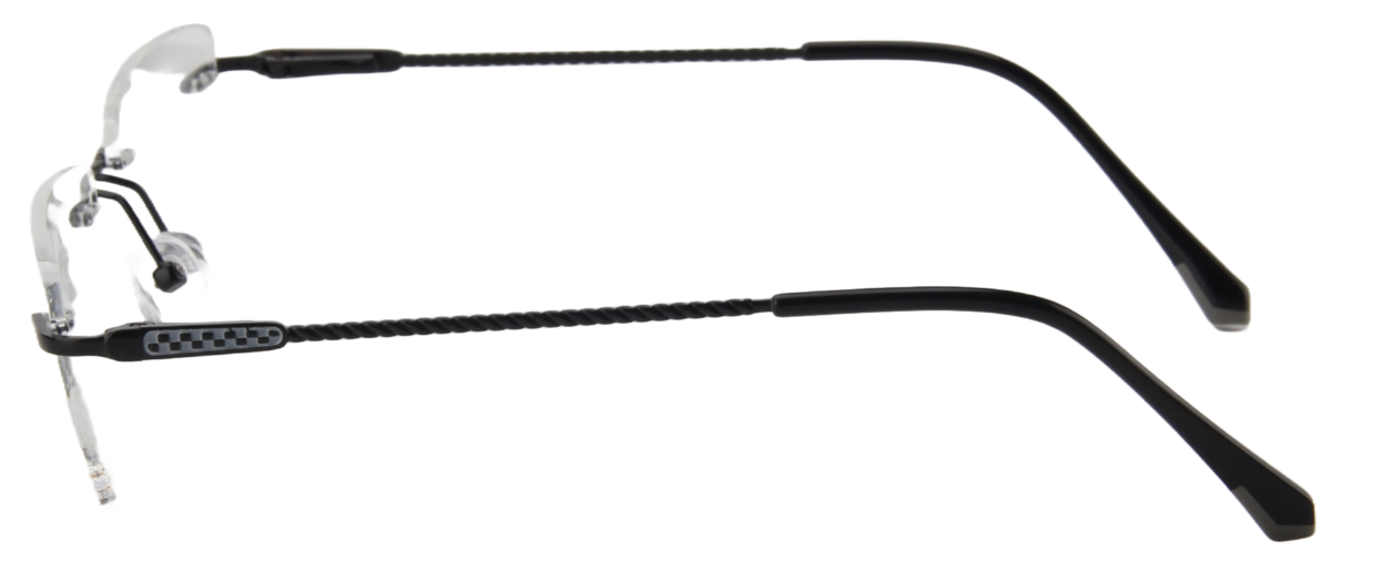 Men Rimless Eyeglasses : Emi - Black - SpecSMART Eye Clinic (Side View)