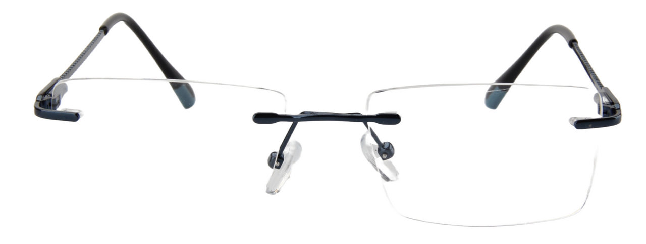 Men Rimless Eyeglasses : Emi - Blue - SpecSMART Eye Clinic (Front View)