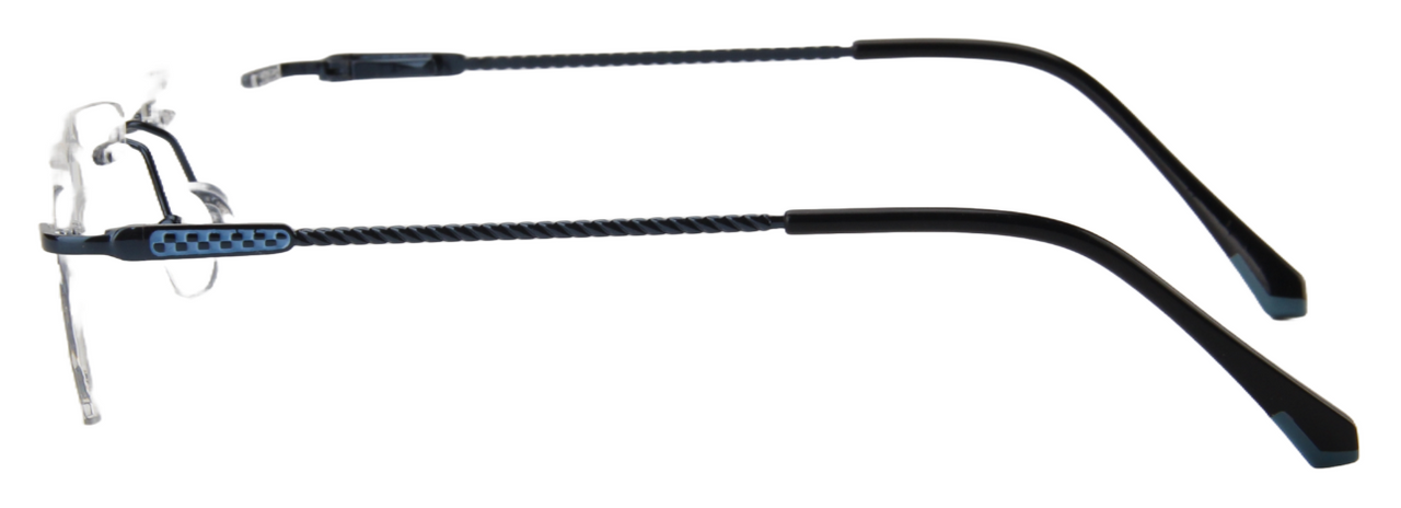 Men Rimless Eyeglasses : Emi - Blue - SpecSMART Eye Clinic (Side View)