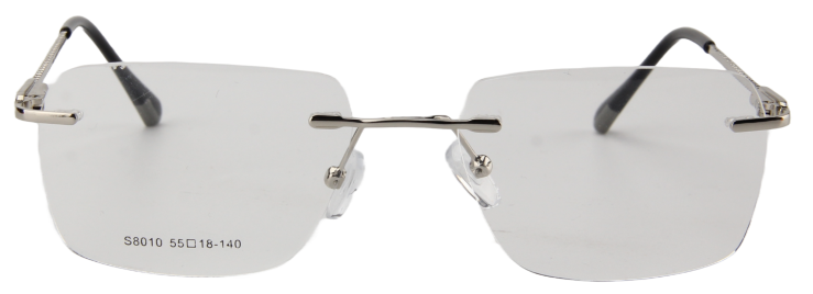 Men Rimless Eyeglasses : Sam - Silver - SpecSMART Eye Clinic (Front View)