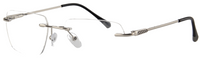 Thumbnail for Men Rimless Eyeglasses : Sam - Silver - SpecSMART Eye Clinic (Diagonal View)
