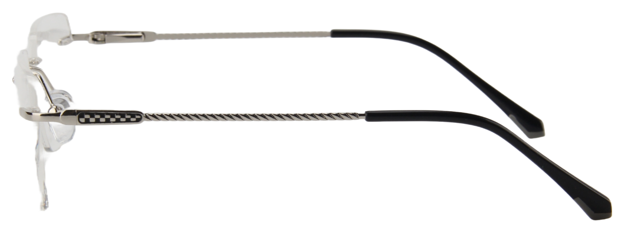 Men Rimless Eyeglasses : Sam - Silver - SpecSMART Eye Clinic (Side View)