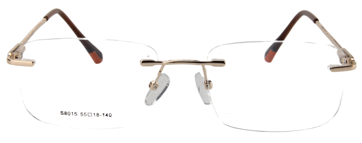 Men Rimless Eyeglasses : Precious - Gold - SpecSMART Eye Clinic (Front View)