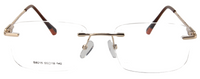 Thumbnail for Men Rimless Eyeglasses : Precious - Gold - SpecSMART Eye Clinic (Front View)