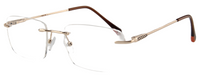 Thumbnail for Men Rimless Eyeglasses : Precious - Gold - SpecSMART Eye Clinic (Diagonal View)