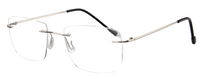 Thumbnail for Men Rimless Eyeglasses : Bryan - Silver - SpecSMART Eye Clinic (Diagonal View)